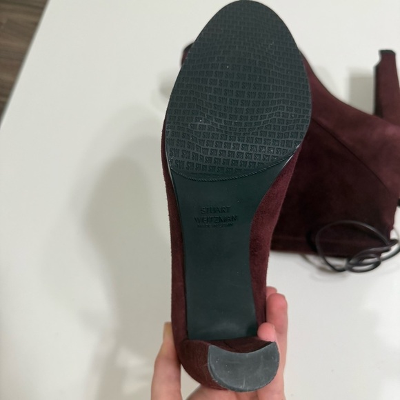 Stuart Weitzman Perfection Bootie Heeled Sock Bootie Currant Size 7.5 - Picture 7 of 11